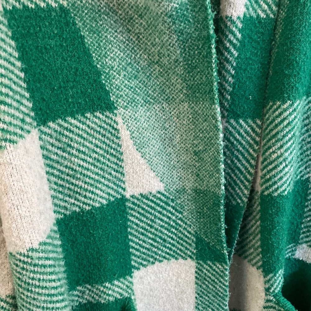 Anthropology RD style Plaid Green Coat lagenlook trendy academia large - Picture 4 of 7